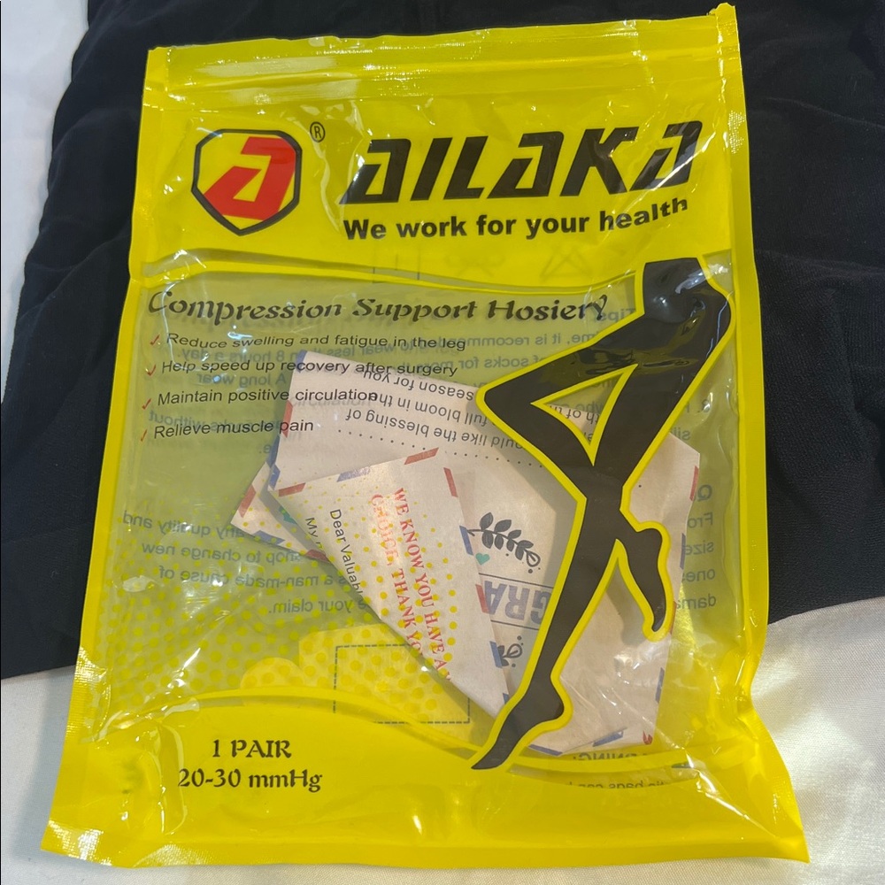 Black Compression Support Hosiery